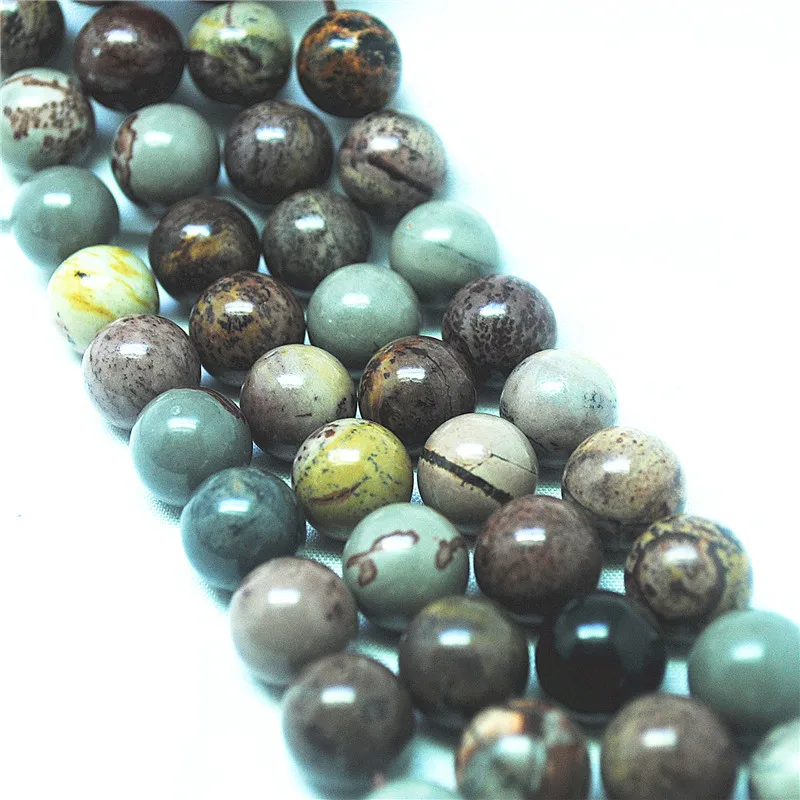 1 String 32PCS  Natural Glass Flower Jasper Stone Loose Beads DIY Jewelry Accessories 12MM Round Ball Special Items