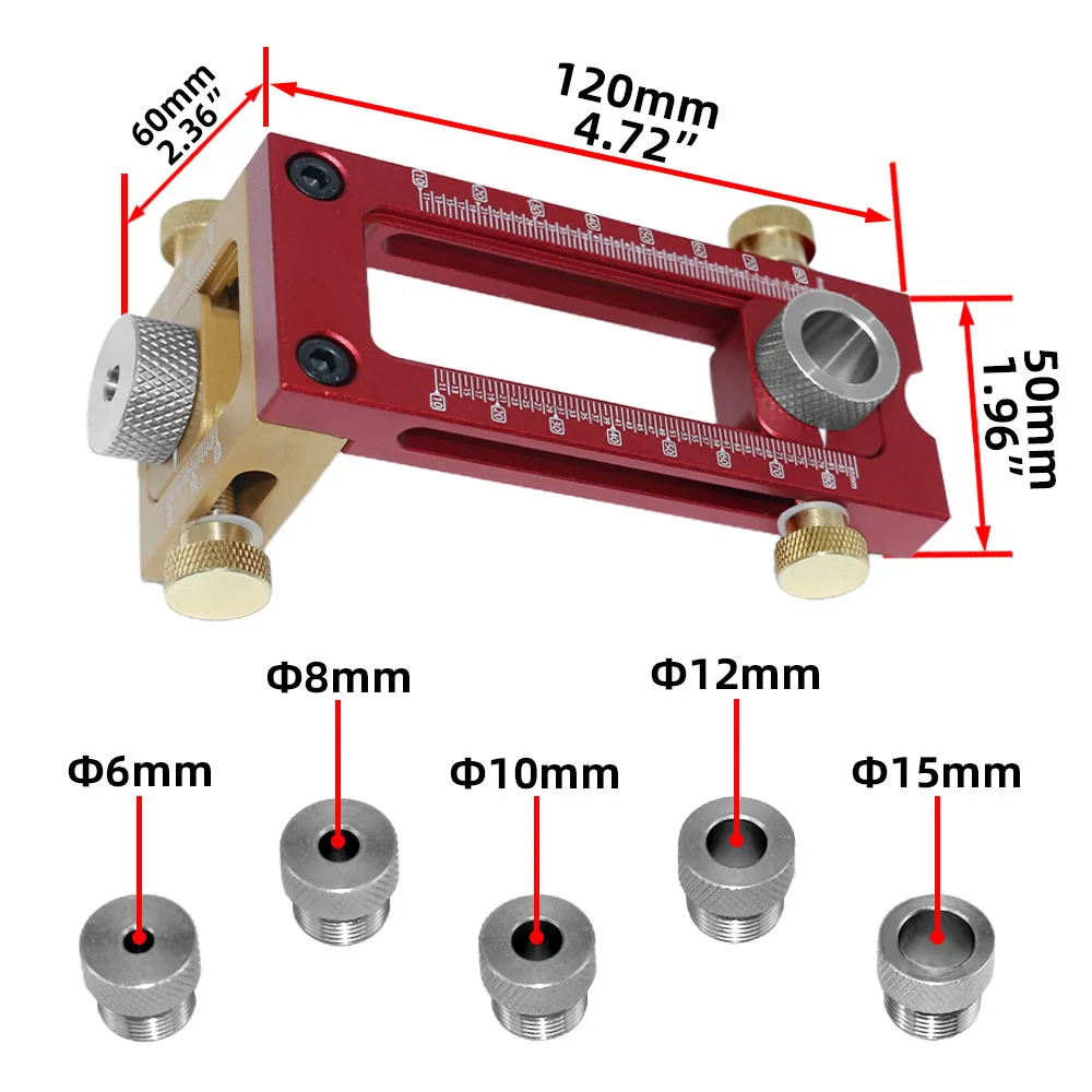 Imagem -03 - Gabarito de Doweling Ajustável para Carpintaria Pocket Hole Jig Guia de Perfuração Localizador Ferramentas Puncher em Mm15 mm Arbustos