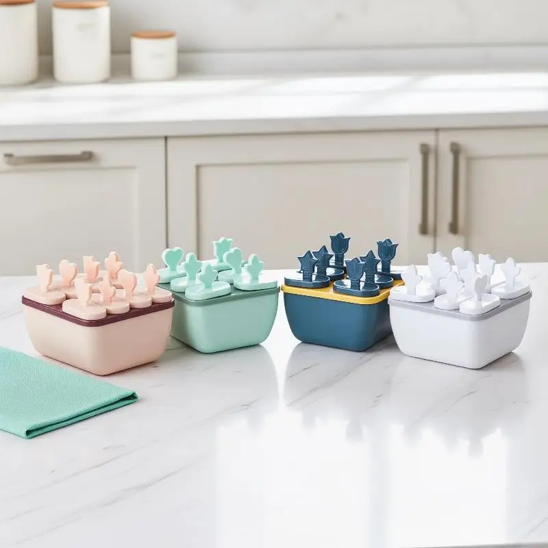 DIY Ice Cream Popsicle Mould 8 Cell Reusable Maker Tray For Kids Home Kitchen Summer  Lolly Mold Refreshing Treats