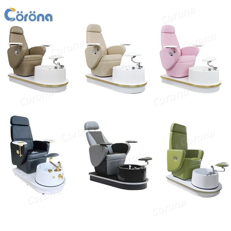 Pedicure Foot Spa Chair Modern Beauty Nail Salon Furniture Electric Reclining Swivel Black Foot Spa Pedicure Chair image 5
