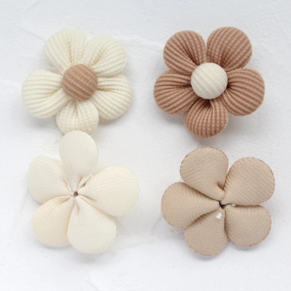 10pcs 50mm Winter Color Fabric Handmade Flower Sewing Accessories For Girl Hairband Kids Headband Decor For