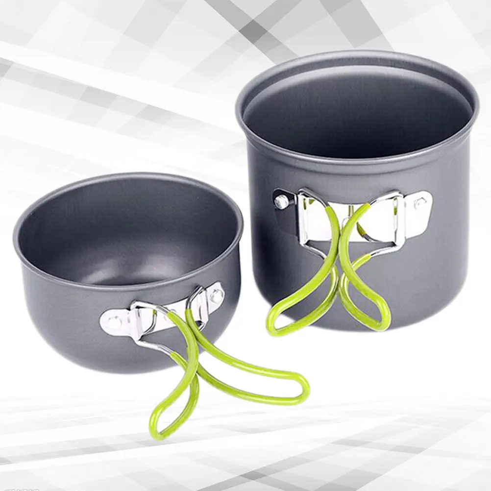 

1 Set Useful Cooking Utensils Durable Cookware Cooking Pan Folding Pot Cutlery for Camping Outdoor Hiking Travel