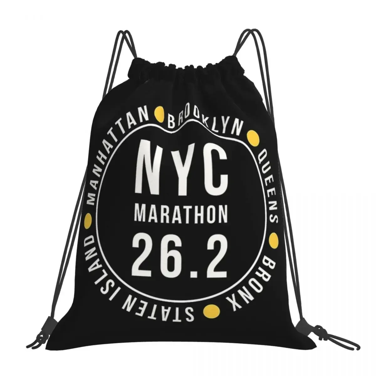 

NYC New York City Marathon Backpacks Portable Drawstring Bags Drawstring Bundle Pocket Sports Bag Book Bags For Man Woman