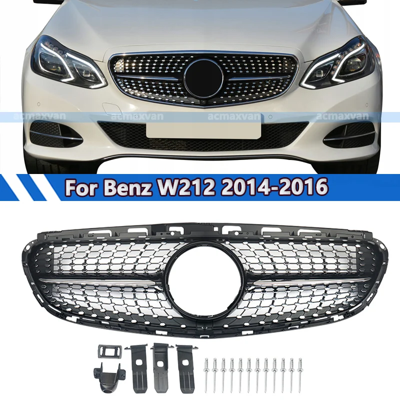 

Magickit Diamond Style Grille Front Bumper Grills For Mercedes-Benz W212 E-Class 2014-2016 Grill Assembly