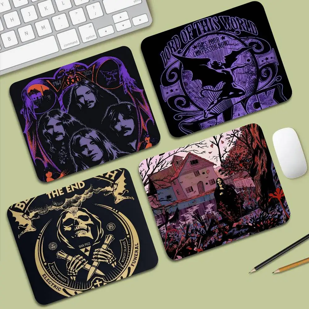 Black S-Sabbaths Singer Mouse Pad Small Size Creative Table Mat Coaster Game Mouse Pad Desk Mouse Accessories Square Carpet