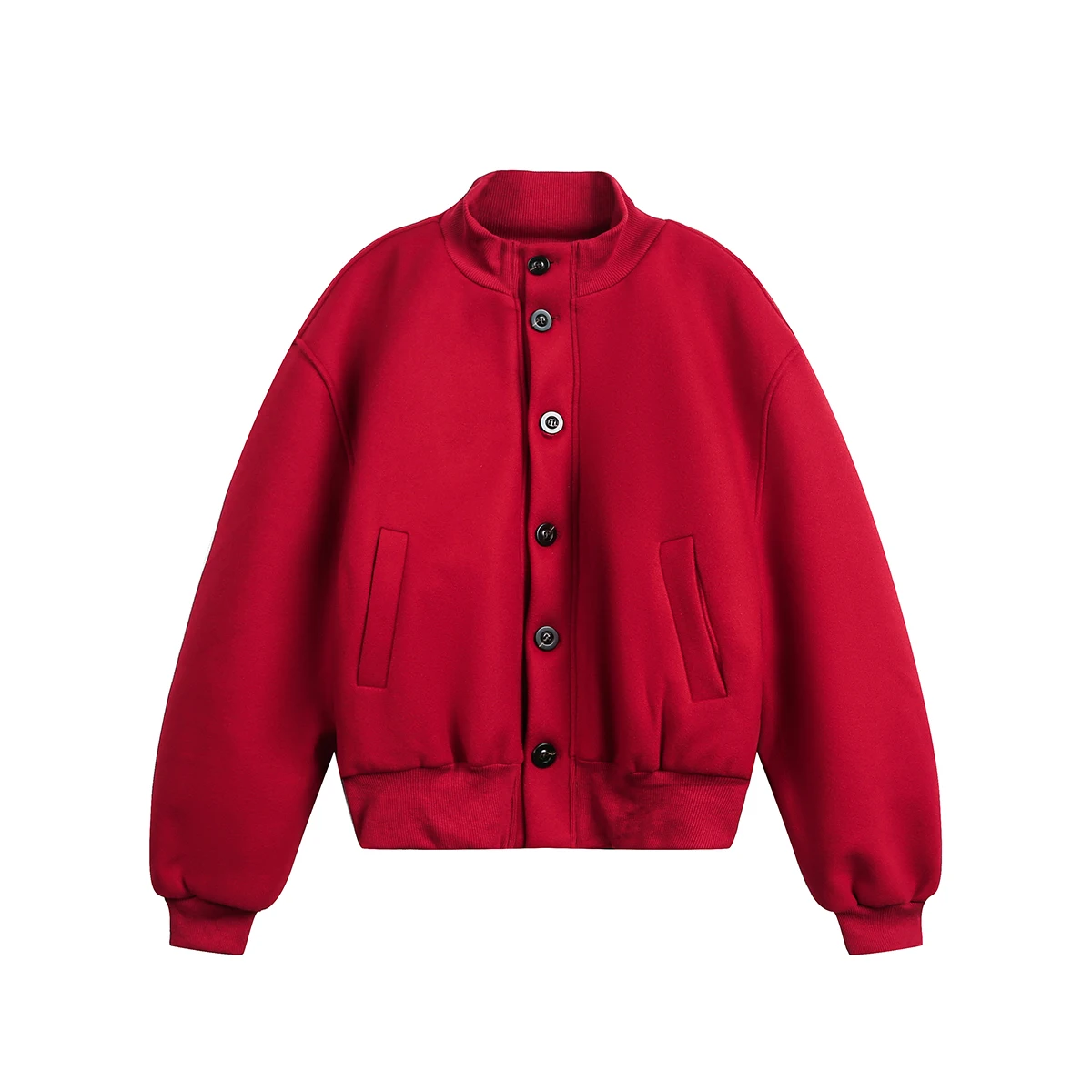 Trendy Stand Collar Parkas Men Women 2025 Winter New Retro Warm Solid Color Tops Single Row Multi-Button Pocket Decorative Coats