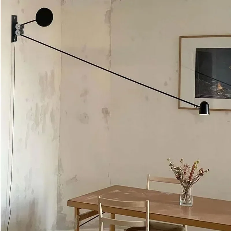 Designer Long Arm Wall Lamp Italian Counterbalance Wall Lamp Living Room Bedroom Villa Office Minimalist Swing Arm Sconce Lamp