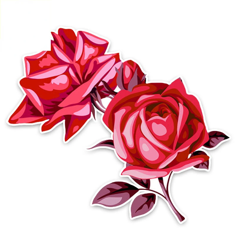 

Бутик-стикер - красивая и милая декоративная виниловая наклейка на кузов автомобиля с красной розой, покрывающая царапины ПВХ 15см*13см