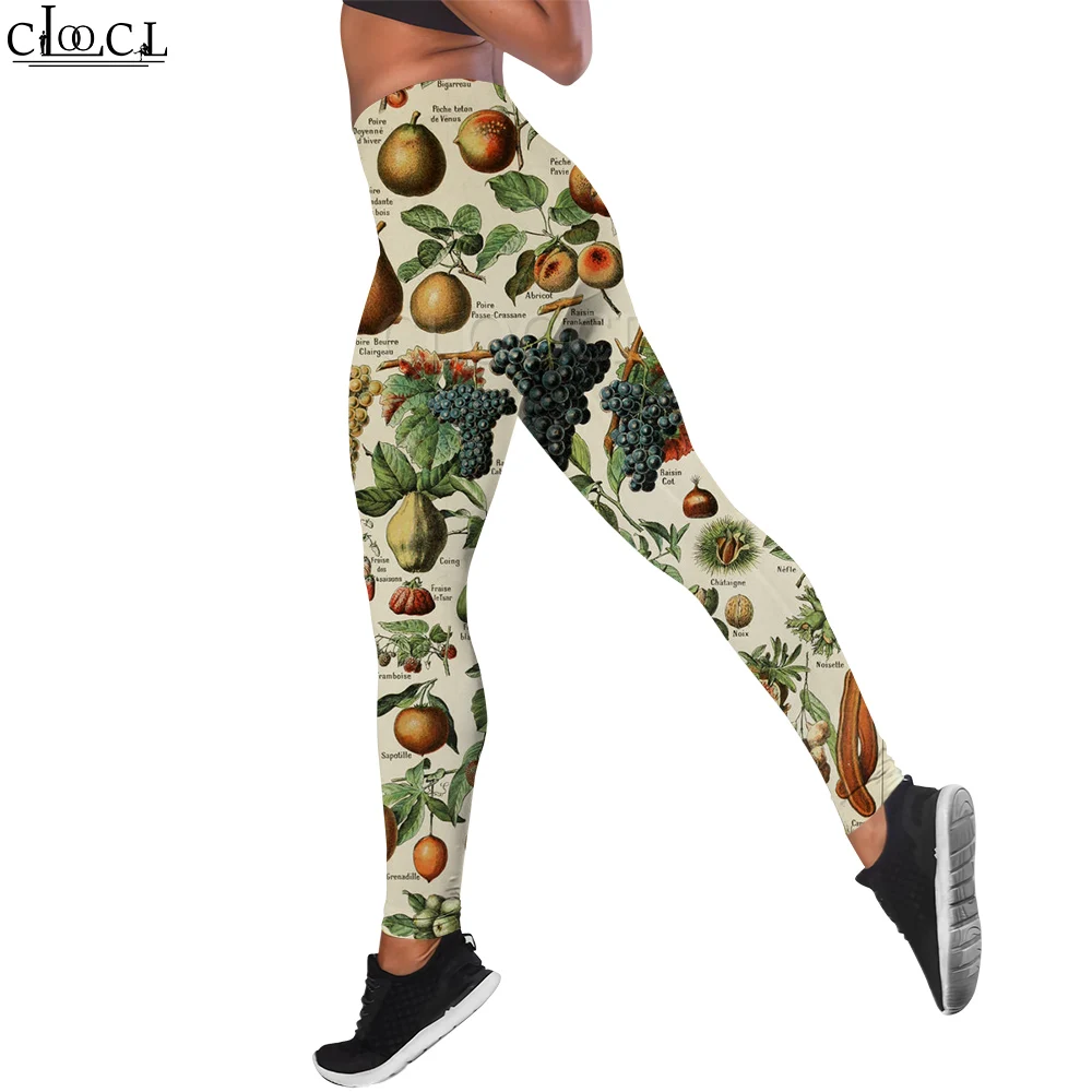 CLOOCL Retro Women Legging Ripe Fruit Pattern 3D Printed Trousers High Waist Stretch Fitness Seamless Leggings Dropshipping