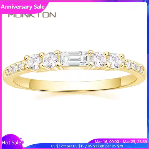 Monkton Minimalist Silver Color Rings for Women Cubic Zircon Ring Bridal Wedding Engagement Jewelry High Quality Female Ring