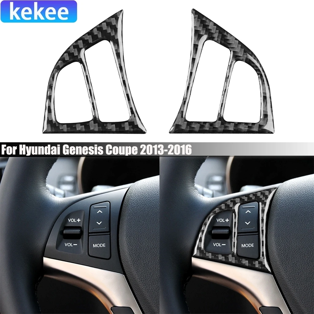 

For Hyundai Genesis Coupe 2013-2016 Carbon Fiber Driver Wheel Button Panel Car Accessories Interior Cover Sticker Auto Trim