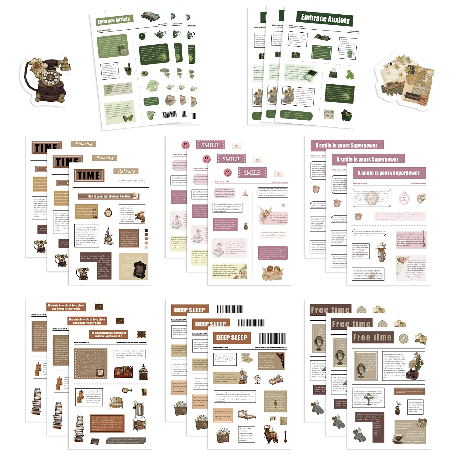 

Наклейки в стиле ретро с газетами, 8/16/32 шт.