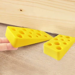 3Pieces Creative Silicone Cheese Door Stop Bottom Wedge Door Open for Classroom Office Home Door Stop Door Wedge M4YD