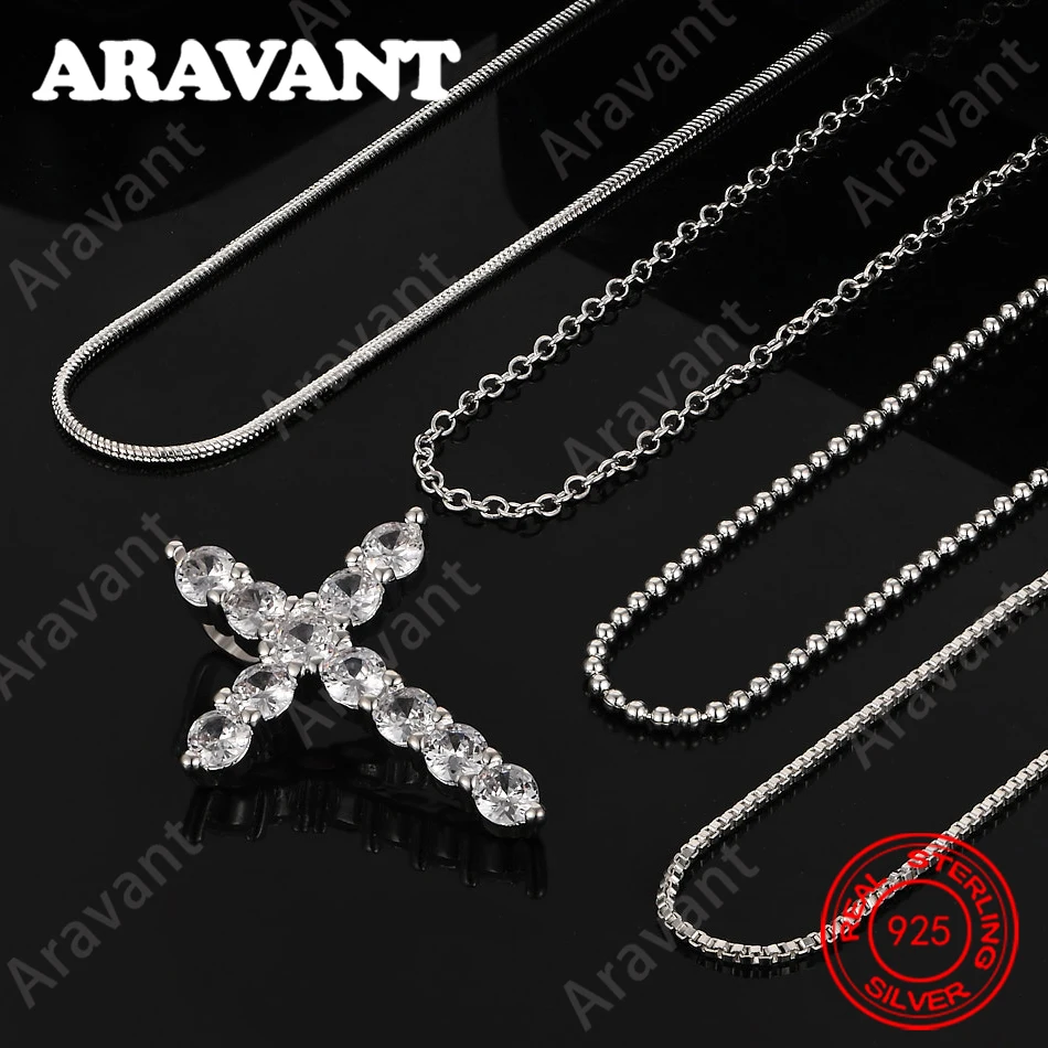 925 Sterling Silver Cross Pendant Necklace With Zircon Inlay - Vintage Elegance And Noble Party Jewelry For Women view 5