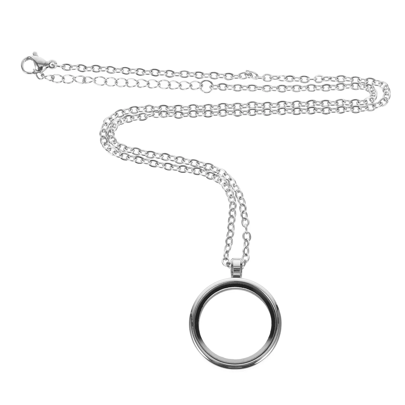 

Stainless Steel Picture Locket Necklace Clear Glass Floating Charm for Memory Keepsake Wedding Bouquet Hair Memorial DIY Jewelry