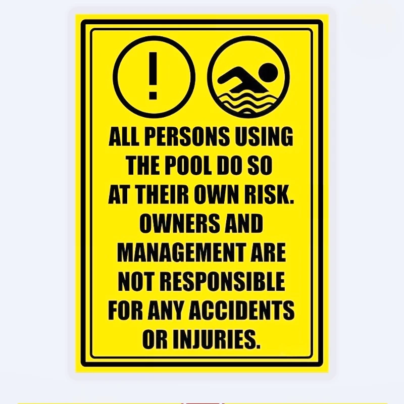 

Car stickers and decals Pool Swimming Safety Risk Signage 15cm PVC KK