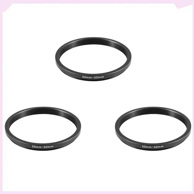 

B24B 3 Pcs 55Mm-52Mm 55Mm To 52Mm Black Step Down Ring Adapter For Camera