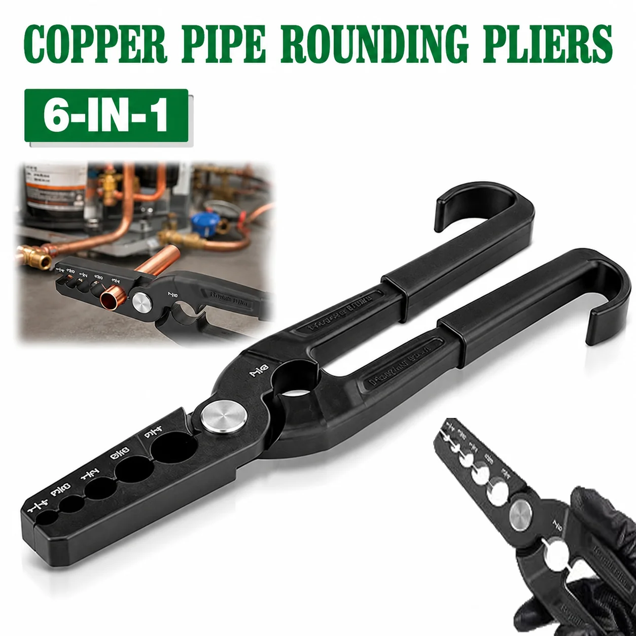 6-IN-1 Copper Pipe Repair Pliers Manual Pipe Round Pliers Home Metal Plumbing Repair Tool for 1/4