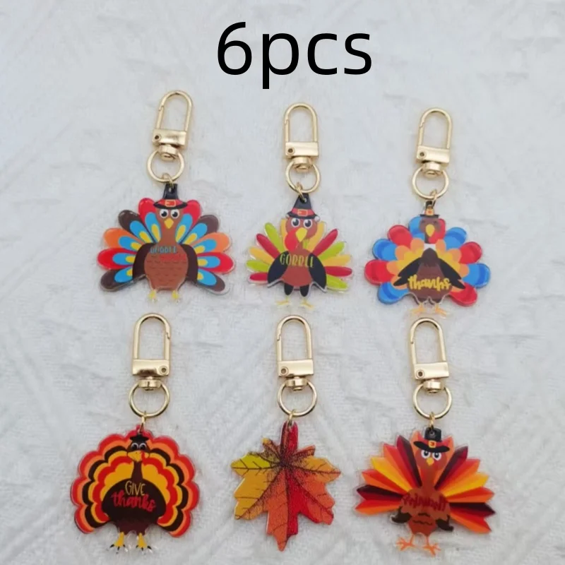 6 Stück Acryl-Schlüsselanhänger der Türkei-Serie, geeignet für Taschen, Autozubehör und die beste Wahl für Geschenke