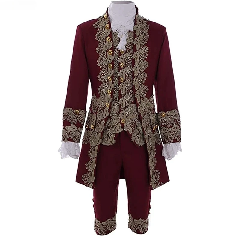 Medieval Luxury Prince Victoria Suit Men's Top, Vest, Coat, Stage Theater Role-playing Costume Pants