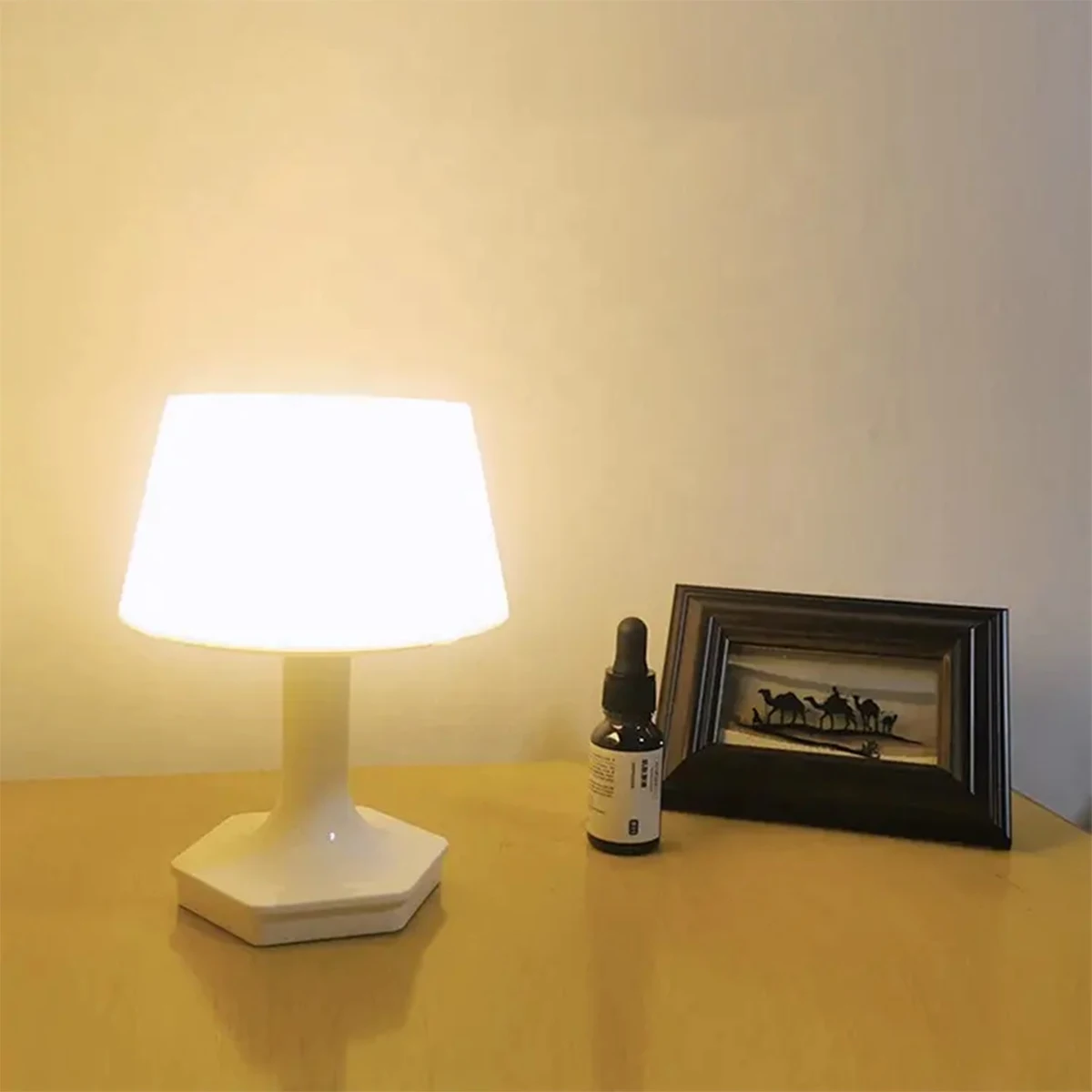 USB Rechargeable Bedside Lamp Two Colors Switch Desk Lamp Night Light Eye Care For Bedroom Study Reading Decoration Table Lamp