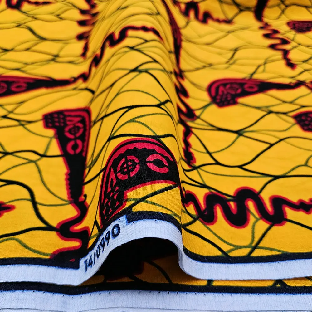 Afrikanischer Wachsblockdruckstoff, 100 % Baumwolle, Nigeria-Stoff, Ankara-Wachs, zum Nähen von Kleidung – Detail 8