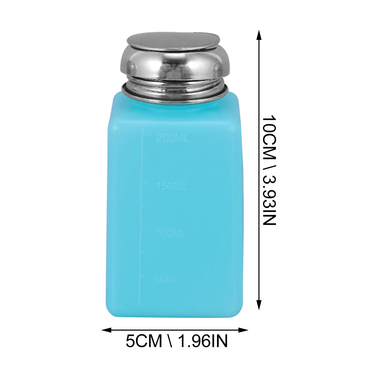 3Pcs Nail Press Bottle 200Ml Empty Pressing Pump Dispenser Portable Lightweight for Nail Polish Remover Liquid Storage