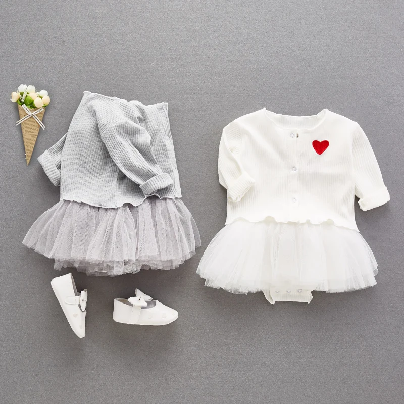 Cotton Newborn Baby Girl Clothes Sets Petticoat Dress Cardigan Outfits Suit Infant Girls Clothing Coat