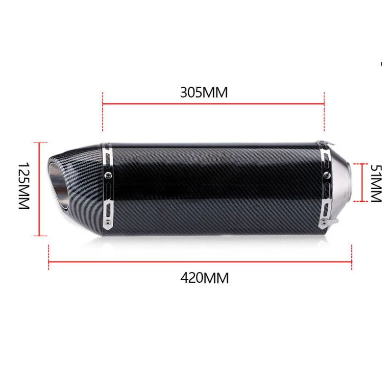 51mm Universal Motorcycle R77 Modify Exhaust Muffler with DB Killer and Sticker for CBR650R NINJA650 Z900 R1 GSXR750 MT07 F900XR