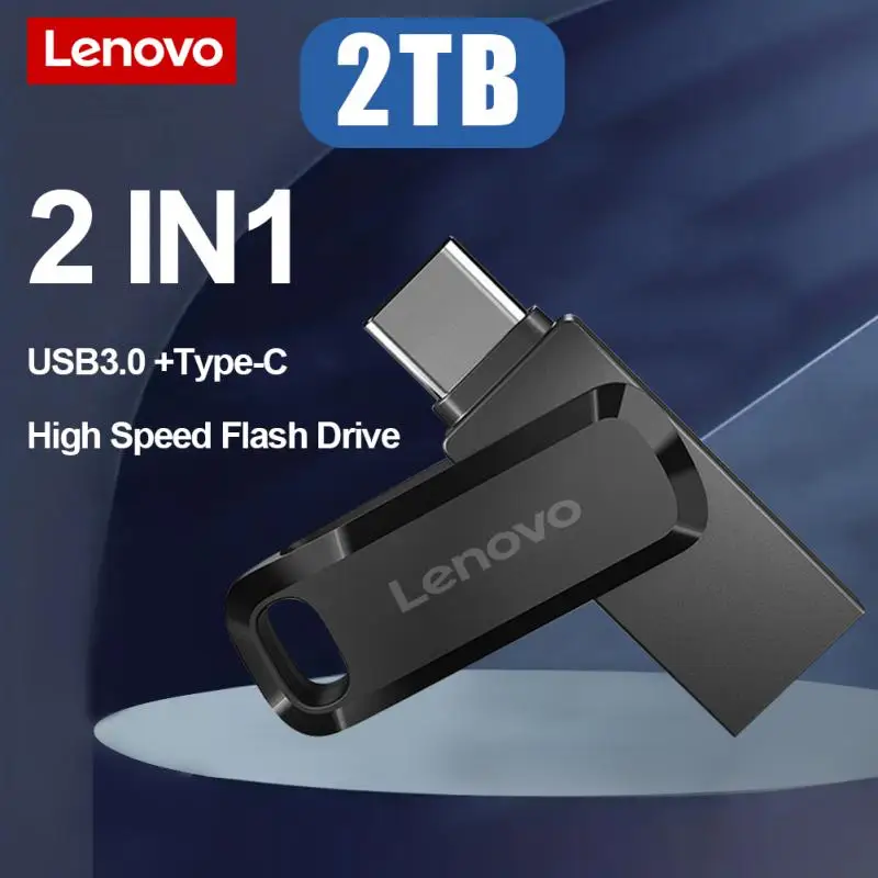 레노버 3.0 메탈 USB 플래시 드라이브, 고속 메모리 스틱, 2TB, 1TB 펜 드라이브, 512GB U 디스크, 3.0 메모리, 직송