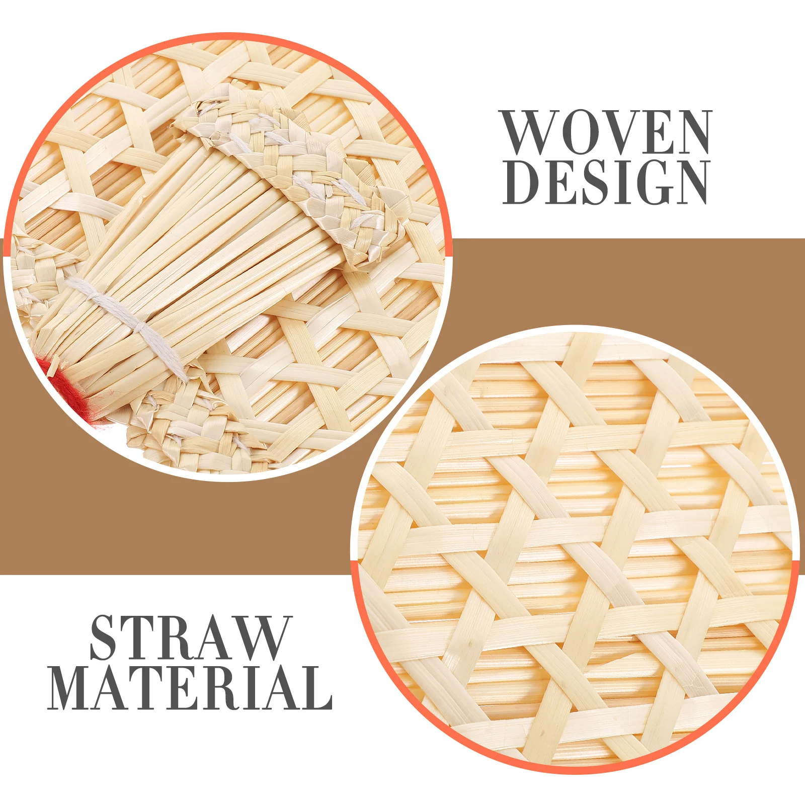 

Handheld Chinese Fan Natural Woven Straw Cooling Summer Fan Vintage Style Lightweight Portable Party Beach Wedding Decoration