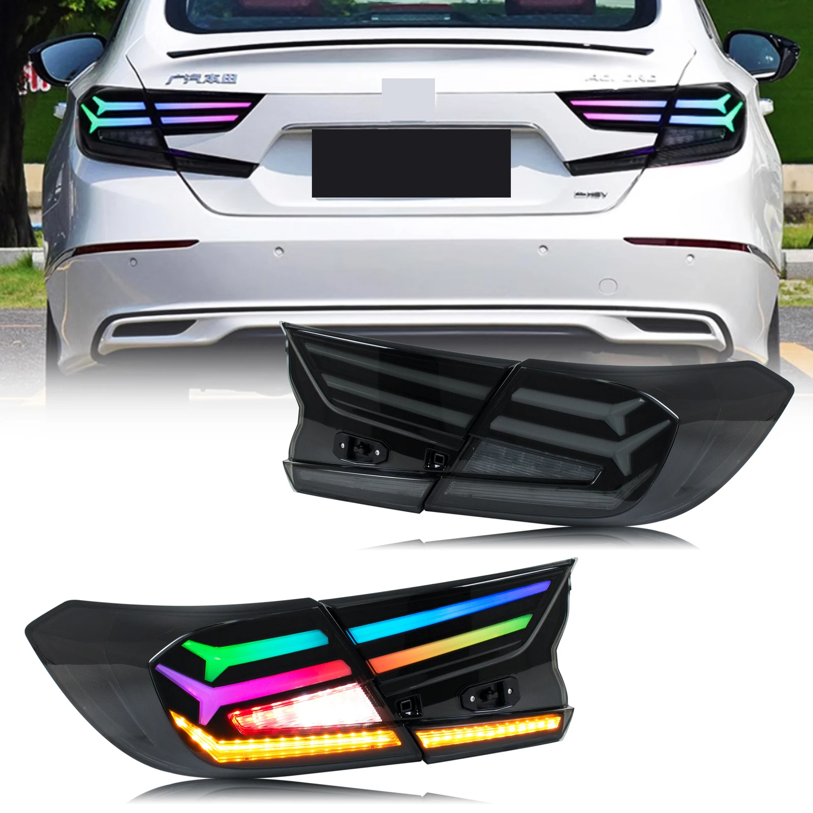 

LED RGB Tail Lights Assembly for Honda Accord 2018-2023 Dynamic Signal Rear Lamp Assembly