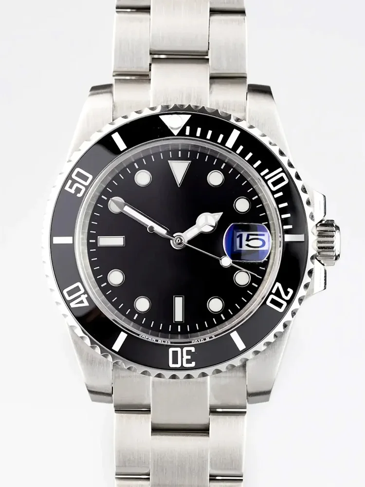 

40mm Sapphire Crystals Diver Watch Case Oyster Bracelet Stainless Steel for Submariner Mod NH34 NH35 NH36 Movement