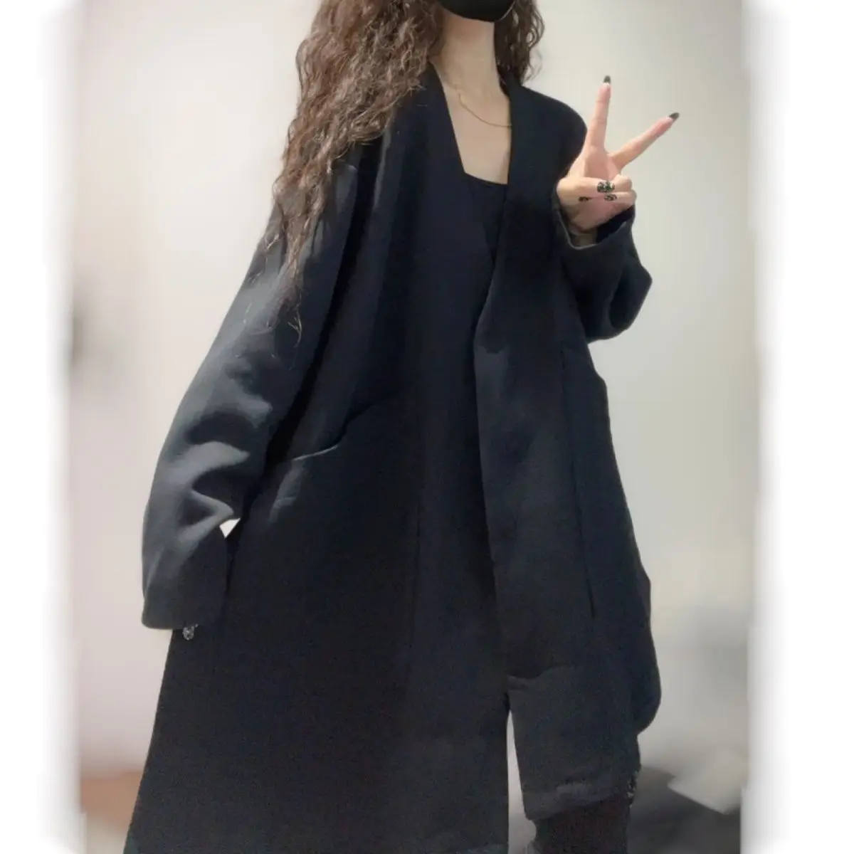 

Brown Trench Women'S Fashionable Girls Festival Layers Attire Pleating Double-Vented Female'S Feminine Waistline Buttoning