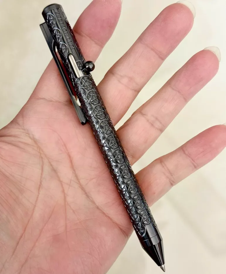 Used EDC Fellhoelter tactical pen zirconium alloy pentagonal star pattern long design fitget decompression toy