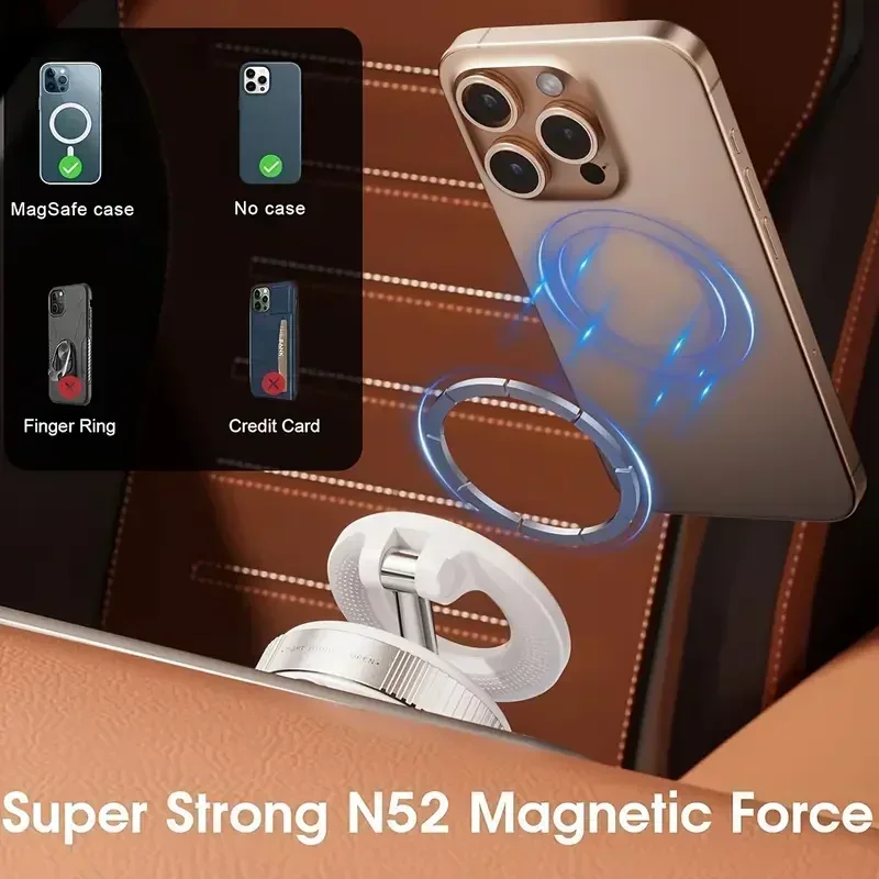 2025 حامل هاتف مغناطيسي جديد للسيارة MagSafe [ABS] مزود بمغناطيس قوي 360 درجة °   تدوير وقابل للتعديل حامل الهاتف في السيارة