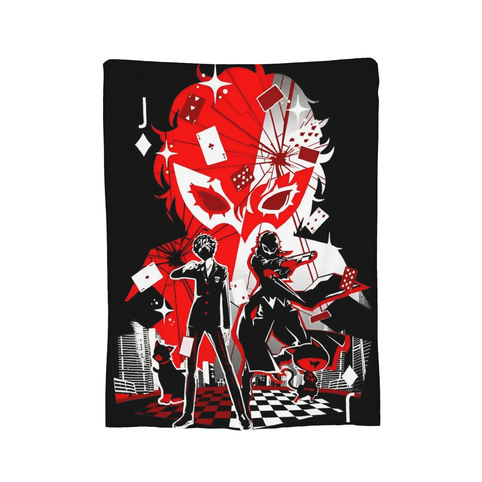 persona The Trickster Flannel Blanket  Awesome Throw Blanket for Bed Sofa Couch 150*125cm Quilt