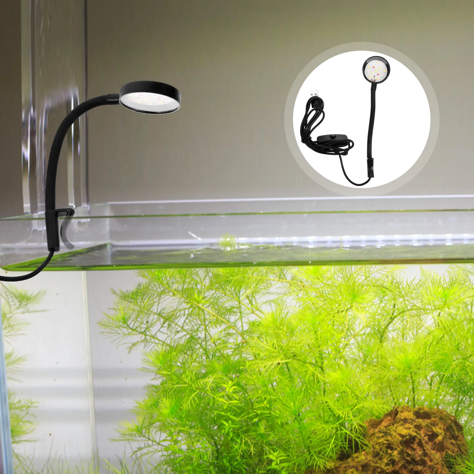 

Fish Tank Light Compact Led Aquarium Lamp Clip Type For Household Marine Tank Reusable Waterproof Lighting