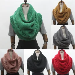 Frauen Mit Kapuze Lätzchen Grobstrickmütze Schal Herbst Winter Warme Warme Strickschal Kappe Neck Wrap Schal Mode Graben Outwear Dekor