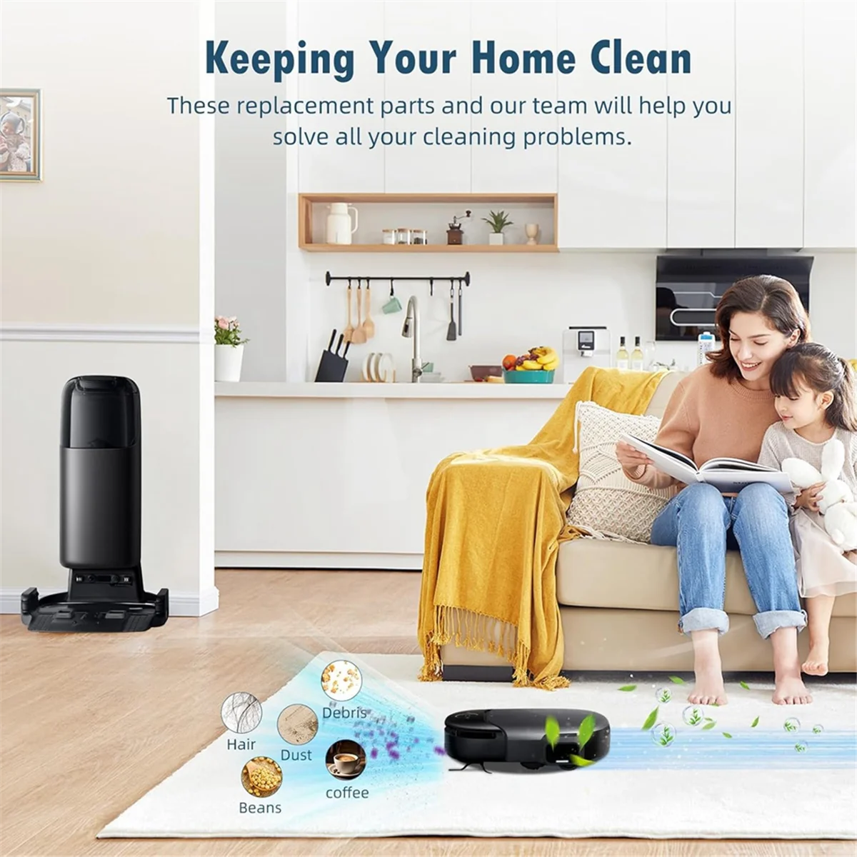 

B64CFor Eufy Robot Vacuum Omni S1 Pro,1 Rolling Mops,1 Rolling Brush,4 Dust Bags,4 High-Performance Filters, 4 Side Brushes