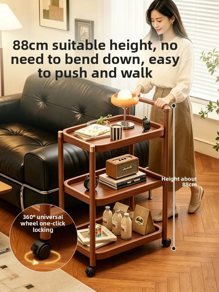 Sofa side side side cabinet antique movable living room trolley shelf coffee table leisure balcony small table