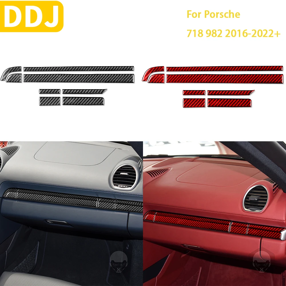 Dla Porsche Boxster Cayman 718 982 2016-2022 Samochodowa naklejka na drążek kierowniczy Akcesoria samochodowe z włókna węglowego