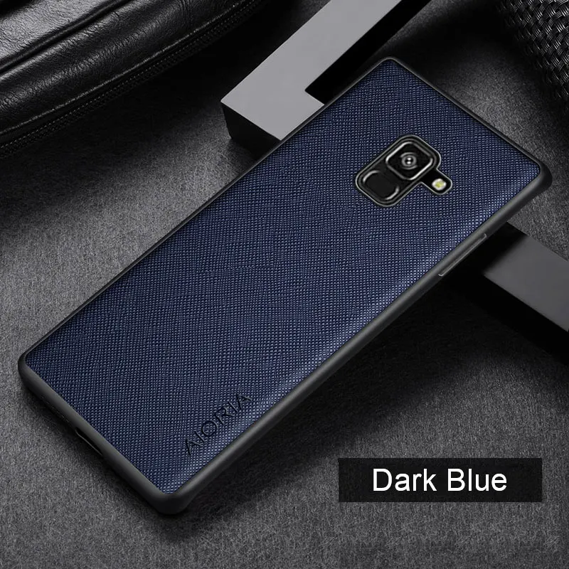 Case for Samsung Galaxy A8 Plus 2018 A730 A5 2017 A520 Cross pattern Leather cover Luxury coque for Samsung Galaxy A8 2018 case view 5