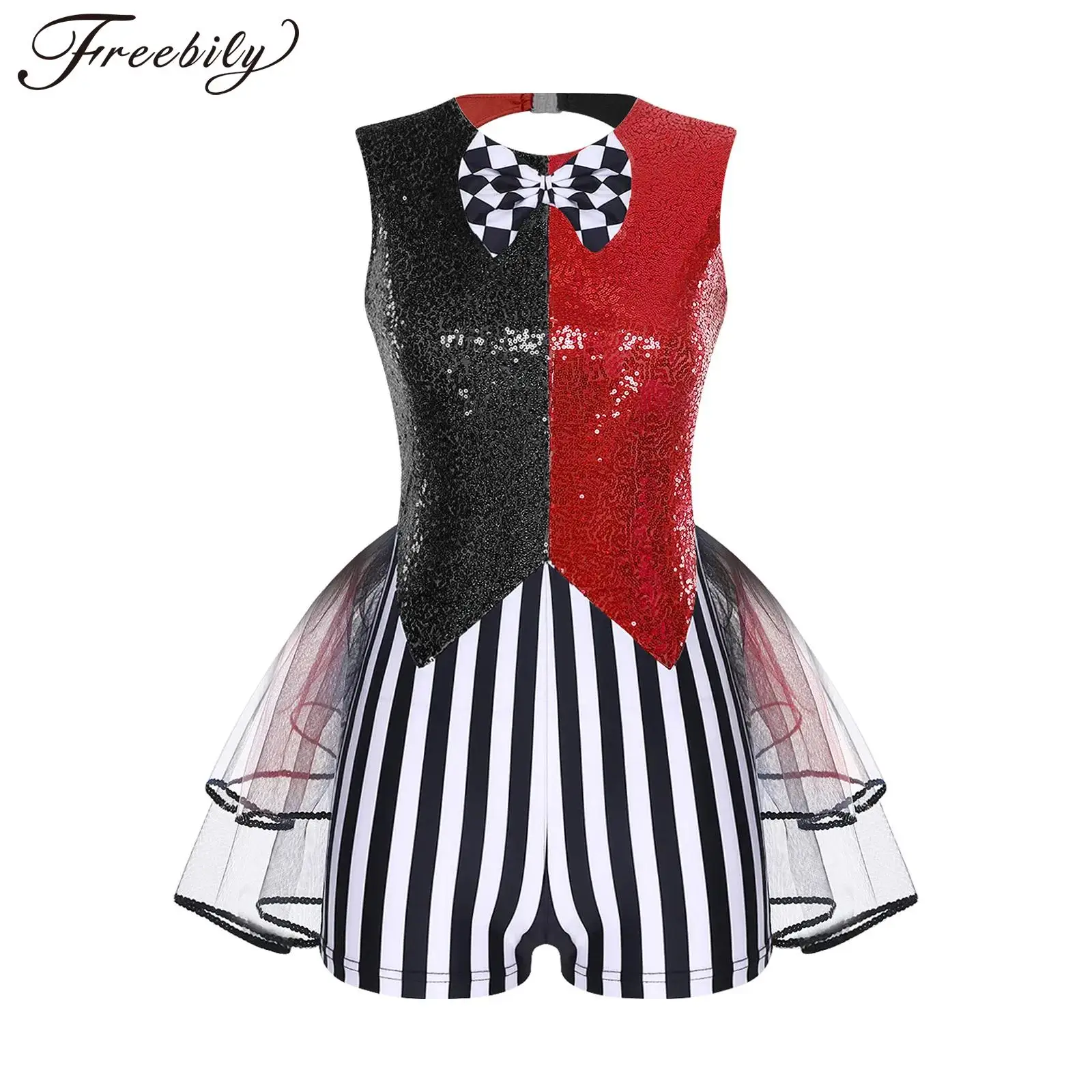 fantasia-de-palhaca-de-circo-para-mulheres-macacao-sem-mangas-com-lantejoulas-listras-gravata-borboleta-e-tule-em-camadas-fantasia-de-halloween-e-carnaval