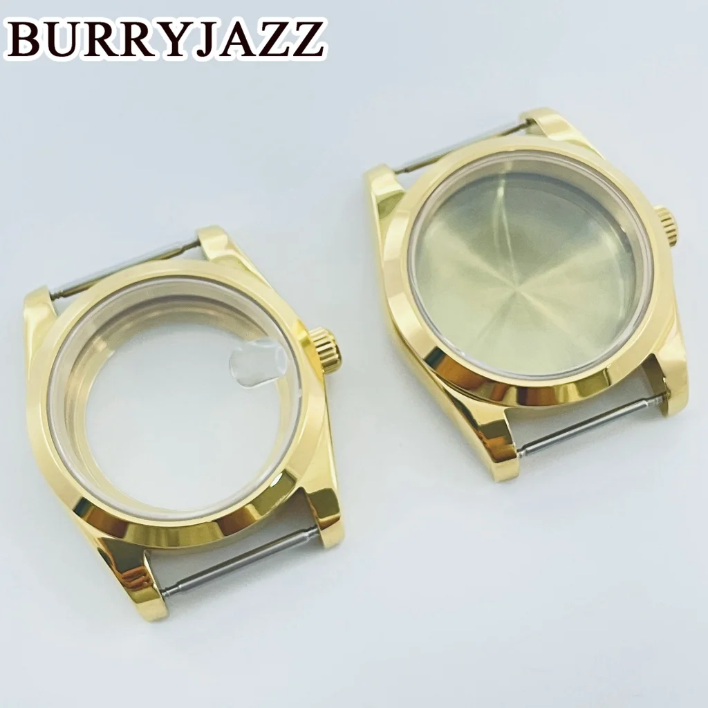 BURRYJAZZ Case 36mm 40mm NH34 NH35 NH36 PT5000 ETA2824 Etui na zegarek złote wodoodporne z szafirowym Crysta