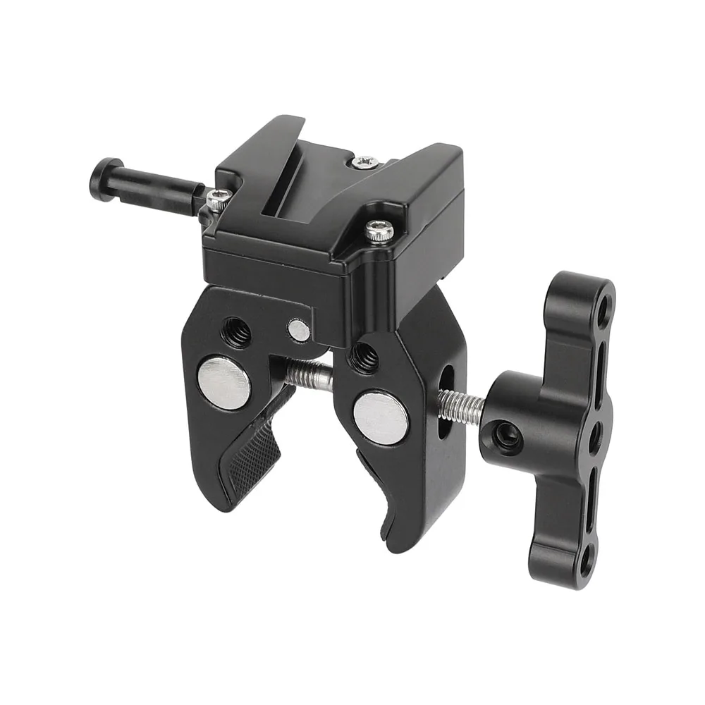 CAMVATE Generische Super Crab Clamp + V-Lock Mount Quick Release Adapter 1/4"-20 Montagepunkte für die Batteriemontage von DSLR-Kameras