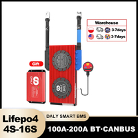 Daly smart bms 4s 16s 4s 8s 16s 48v 12v 24v 18650 lifepo4 batterie 100a 150a 200a canbus 1a smart active balance schiff zu eu us