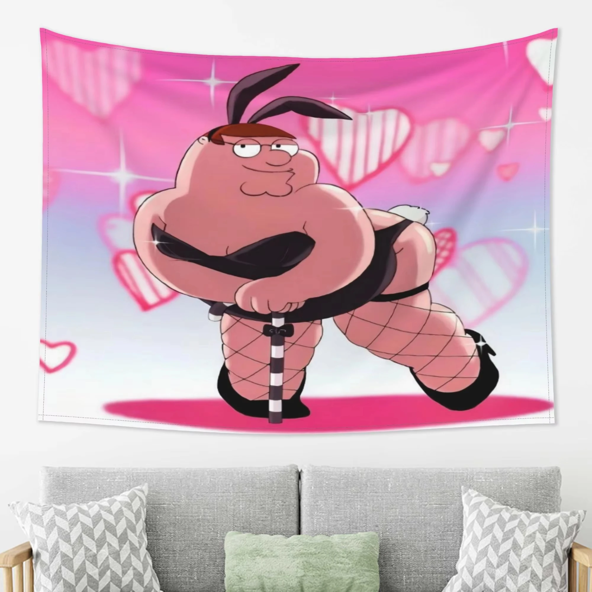 VIKAMA Peter Griffin Theme, A Bold And Stylish Patterned Tapestry, Perfect For Living Rooms, Bedrooms, And Offices As Home Decor