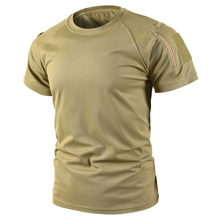 Camiseta de las fuerzas especiales para hombre, camiseta informal de verano con camuflaje del ejército, color verde militar, cuello redondo, manga corta, táctica, para exteriores