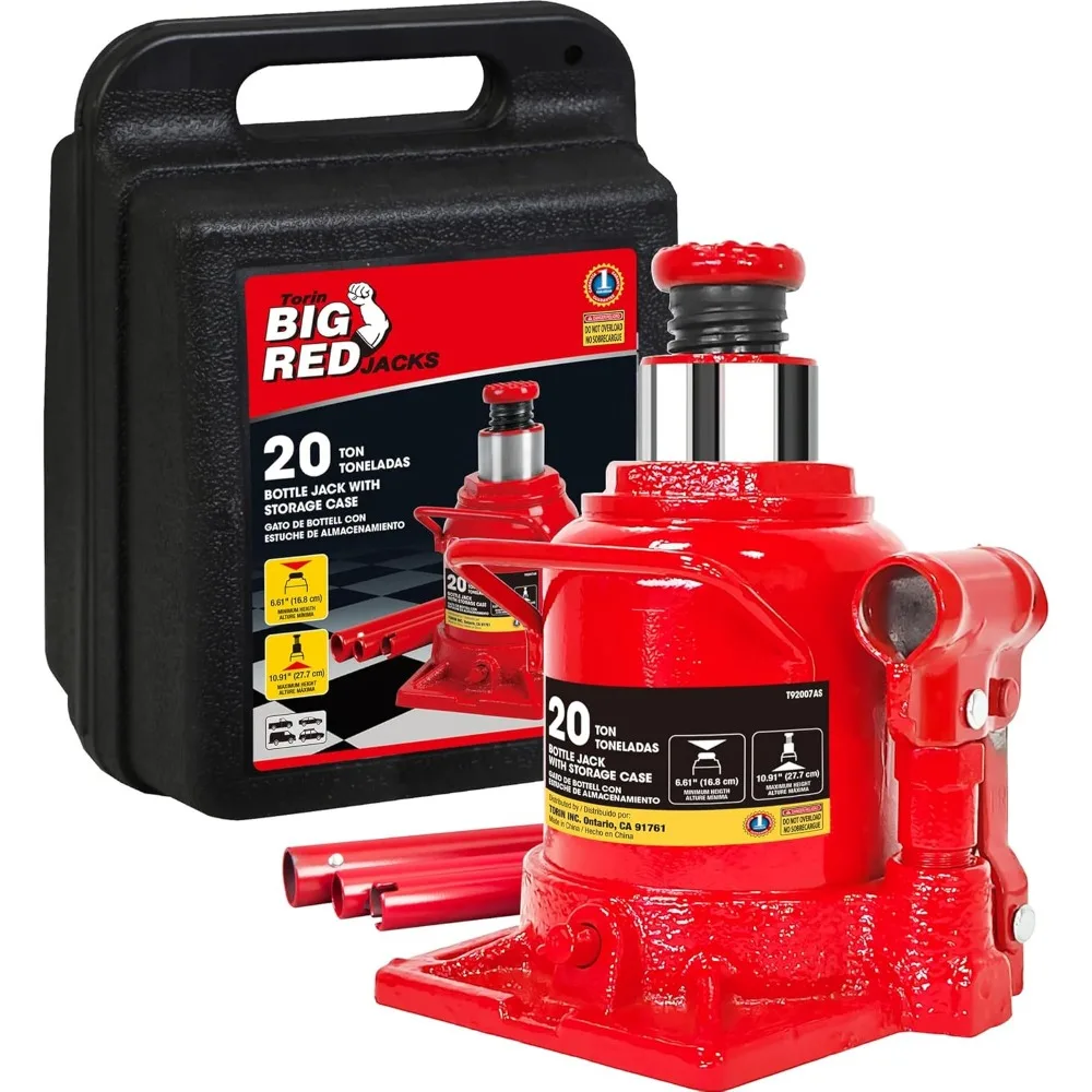 

20 Ton Capacity Hydraulic Bottle Jack with Carrying Case